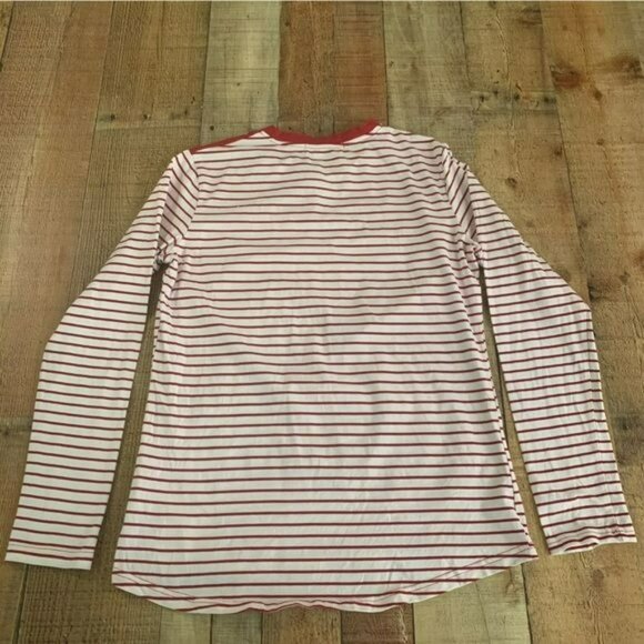 Hawiton Red Striped long sleeve women’s size small top with button detail - Picture 4 of 6